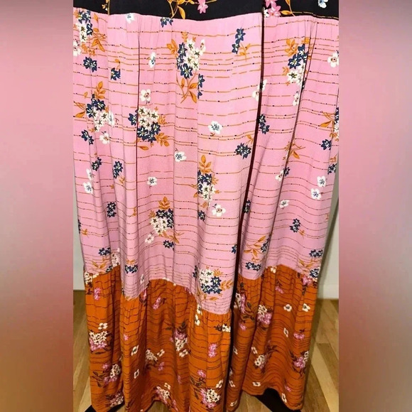 DR2 by Daniel Rainn Floral Tiered Maxi Skirt Multicolor Size L - Picture 4 of 5